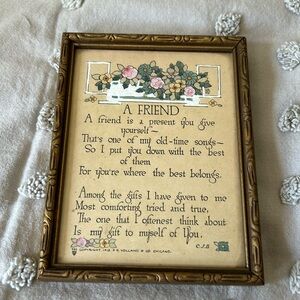 A Friend Framed Art Vintage